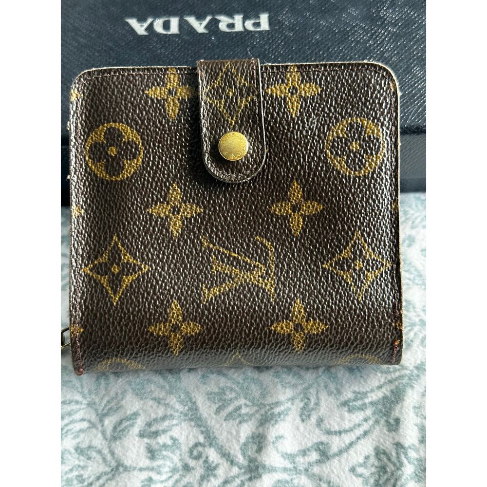 Authentic Louis Vuitton Monogram Compact Zip Bifold Wallet